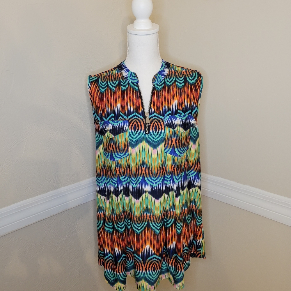 🌈 rainbow zip blouse